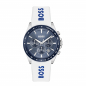 Preview: Boss Herren Armbanduhr 1514238 STRIKE Chronograph Silikonband blau-weiß