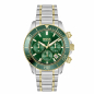 Preview: Boss Herren Armbanduhr 1514325 Chronograph Edelstahl bicolor, Grün, 44mm