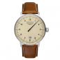 Preview: Bauhaus Dessau 2042-5 Monotimer Einzeiger Uhr mit Datum, Lederarmband 40mm