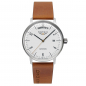 Preview: bauhaus 2070-1 Herren Armbanduhr, Automatik, Lederband, Day-Date, Glasboden