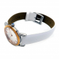 Preview: Regent Damen Armbanduhr 2103124 roségoldfarben weißes Lederband