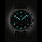 Preview: bauhaus Aviation 2770-5 Tornado Herrenuhr, Chronograph Lederband, 42mm