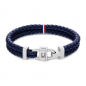 Preview: TOMMY HILFIGER 2790362 Herren blaues Lederband Edelstahl 20cm