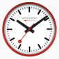 Preview: MONDAINE Wanduhr rot/weiß, Durchmesser 25cm, A990.CLOCK.11SBC