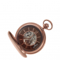 Preview: Dugena 4460977 Savonette Taschenuhr Handaufzug skelettiert bronzefarben mit Kette