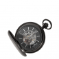 Preview: Dugena 4460978 Savonette Taschenuhr Handaufzug Glasboden skelettiert mit Kette