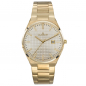 Preview: Dugena Herren Armbanduhr 4461145 Datum Saphirglas Goldfarben 40mm