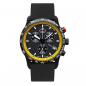 Preview: Ruhla 4990-5 Herrenuhr Quarz Flyback-Chronograph mit Silikonarmband schwarz