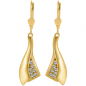 Preview: 333/8K Gold Ohrringe, Ohrhänger bicolor mit Zirkonia 5500009-001