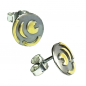 Preview: Paar Ohrstecker 10mm Himmelsscheibe von Nebra Sternenschmuck 925-Silber bicolor
