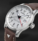 Preview: Hugo Junkers GMT Automatik Armbanduhr 9.58.04.03 Flieger 42mm Leder, Saphirglas