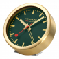 Preview: Mondaine Tischuhr Wanduhr Wecker A997.MCAL.66SBG grün Goldfarben Ø 12.5cm