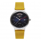 Preview: bauhaus 2162-3 Herren Armbanduhr blau, Automatik, Lederband, Day-Date, Glasboden