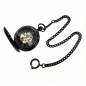 Preview: Dugena 4460978 Savonette Taschenuhr Handaufzug Glasboden skelettiert mit Kette