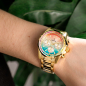 Preview: FESTINA Damen Uhr Chrono F20609-5 Edelstahl goldfarben Rainbow