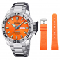 Preview: Festina Sport F20665-5 orange Diver Taucher Uhr 20ATM Day-Date, Saphirglas, Wechselband