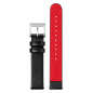 Preview: Mondaine Ersatzband, Stegbreite 16mm Wechselband Veganes-Trauben-Leder schwarz-rot