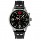 Preview: Messerschmitt ME-3H205R12-L Armbanduhr Rote12 Chronograph Lederband Fliegeruhr