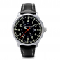 Preview: Messerschmitt Herren Armbanduhr ME-3H84GMT Lederband Fliegeruhr GMT