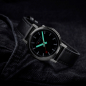 Preview: MONDAINE MST.34020.LBV.SET Damenuhr schwarz stop2go Saphirglas, 34mm mit Extraband