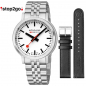 Preview: MONDAINE Herren Armbanduhr stop2go springender Minutenzeiger A512.30358.16SBB, Saphirglas