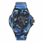 Preview: Philipp Plein Herren Armbanduhr PWAAA1021 The Skull Goldfaben Blau Camouflage
