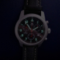 Preview: SEWILLS Armbanduhr Chrono Army-Watch ETA-Werk 251.272 Edelstahl, XL-Lederband