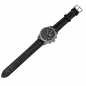 Preview: SEWILLS Armbanduhr Chrono Army-Watch ETA-Werk 251.272 Edelstahl, XL-Lederband