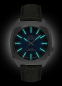 Preview: UMF Ruhla 1466-3, Kaliber 13 Quarz, Saphirglas, Armbanduhr, Blau, Lederband, 42mm