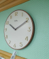 Preview: AMS W9563 Wanduhr 33cm Holzrahmen Nussbaumfarben, Zifferblatt beige
