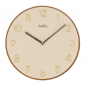Preview: AMS W9563 Wanduhr 33cm Holzrahmen Nussbaumfarben, Zifferblatt beige