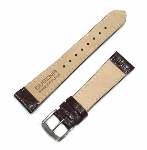 Dugena Ersatzband Lederband Braun Stegbreite 20mm Krokoprägung