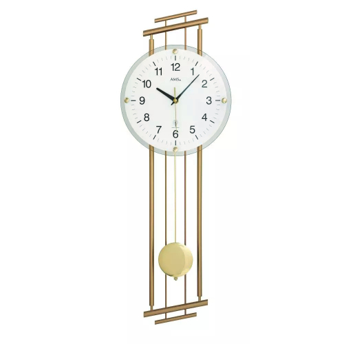 AMS Funkuhr mit Pendelwerk, Wanduhr 5266-18