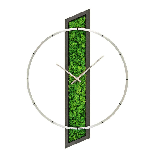 AMS 01-9605 Wanduhr 40x57x5 Holz mit Mooseinlage