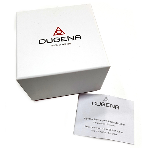 DUGENA Premium Herren Armbanduhr Festa Chrono 7000168 Saphirglas Lederband schwarz