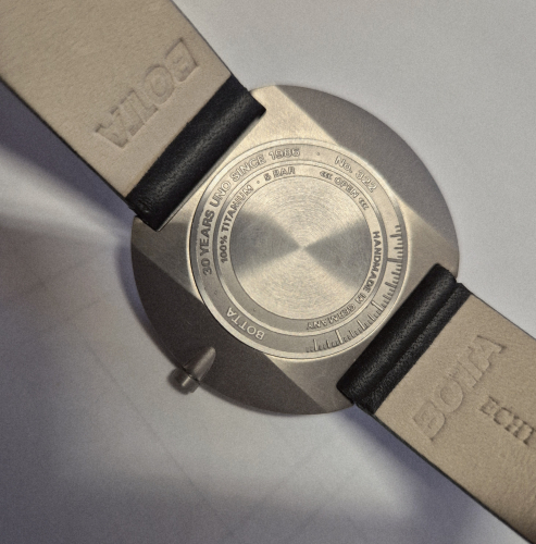 Preview: Botta 551190 UNO Quarz Jubiläumsuhr Titan Einzeigeruhr, 40mm Armbanduhr, Lederband