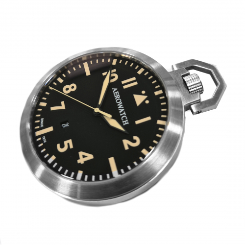 Preview: AEROWATCH 42829 AA06 Taschenuhr Lépine Flieger, Datum, Saphir, 48mm