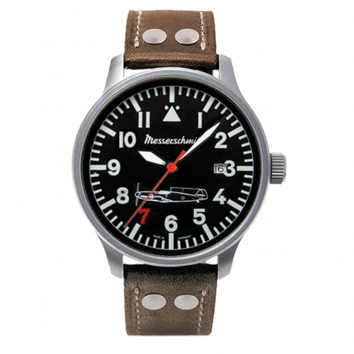 Messerschmitt 109-42R7 Rote 7 Herren Armbanduhr Fliegeruhr 42mm