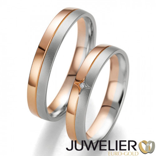 1 Paar Eheringe Trauringe in 333 Gold bicolor 48_07099