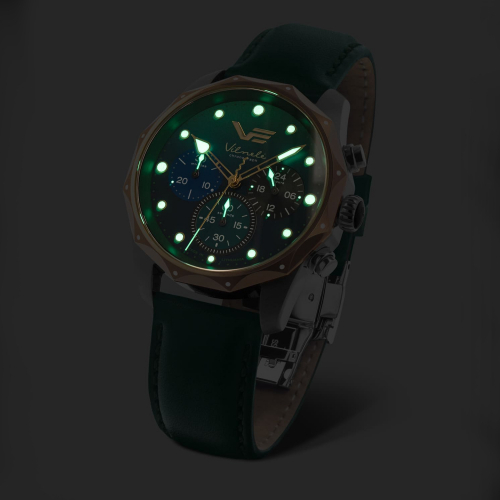 Vostok Europe Vilnelė Chrono JS20-​125E752 Grün mit Wechselband