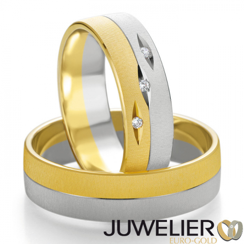 1 Paar Eheringe Trauringe in 585 Gold bicolor 48_07117