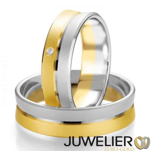 1 Paar Eheringe Trauringe in 585 Gold bicolor 48_07119