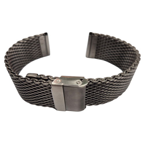 Vollmer 20mm Uhrenband Milanaise Ersatzband Edelstahl brüniert anthrazitfarben