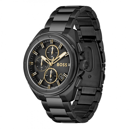 Preview: Boss 1513950 Herren Armbanduhr Chronograph Edelstahl IP-Schwarz