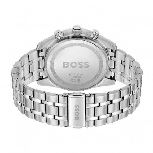 Boss Herren Armbanduhr Skytraveller Chronograph 1514216 Edelstahl, blau, 44mm