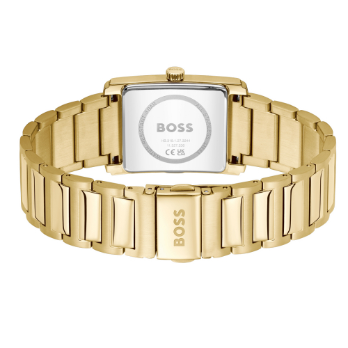 Preview: Boss Herren Armbanduhr 1514280 Edelstahl goldfarben Rechteckig