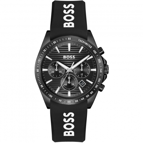 Boss Herren Armbanduhr 1514289 STRIKE Chronograph Silikonband schwarz