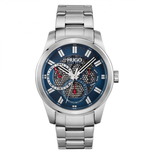 HUGO Herren Armbanduhr 1530191 Skeleton Multifunktion Day-Date, 24h-Anzeige