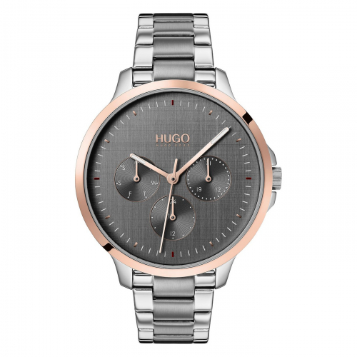HUGO Damen Armbanduhr Multifunktion 1540014 Day-Date, bicolor