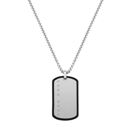 BOSS Herren Identitätskette mit Anhänger 1580050 Edelstahl 61cm